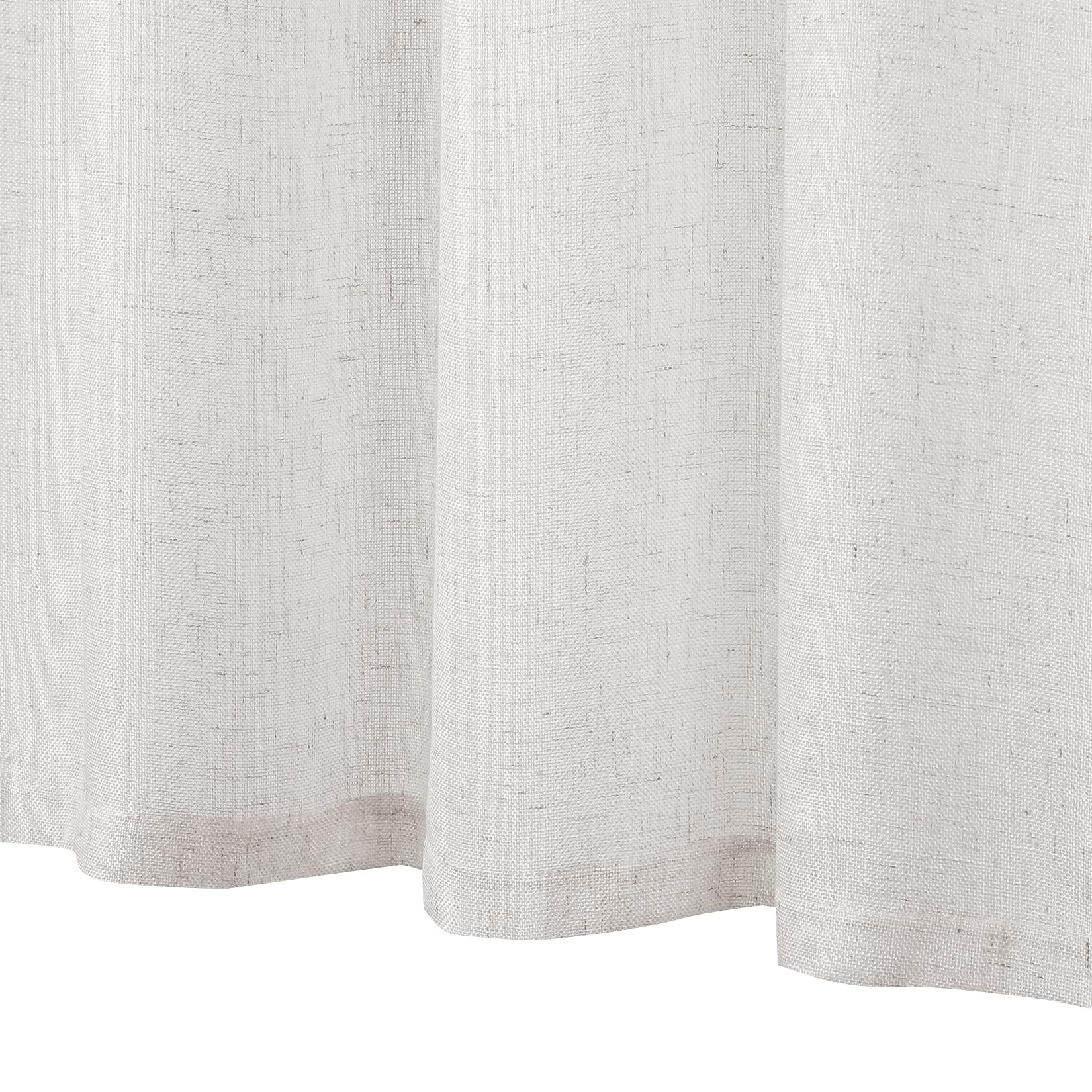 Garvee Vitrage Lot de 2 petits rideaux patchwork à boutons, aspect lin, beige clair, 69 x 91 cm, rideaux de style bistro pour cuisine ou salon