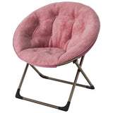 Garvee Chaise Coupelle Fauteuil Lounge en Fausse Fourrure Pliable avec Cadre Métallique Siège Fleur Douillet Similicuir Rose Confort Luxueux - Leather Rose