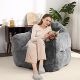 Garvee fauteuil poire avec dossier, tissu résistant, léger et transportable, gris foncé, 130 × 105 × 85 cm, pour salon et chambre - Gris foncé