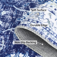 Tapis persan vintage Garvee 200 x 290 cm bleu marine