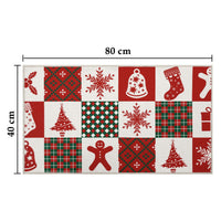 Tapis de Noël Garvee anti-salissures d'extérieur antidérapant, lavable et absorbant, 40 x 80 cm, blanc