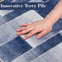 Tapis Garvee moderne à poils courts et coupe contour, motif géométrique pour salon et chambre, 200 x 290 cm, bleu