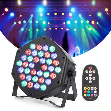Projecteur LED Garvee, batterie rechargeable, projecteur PAR, éclairage de fête RGB 36 LED, éclairage de scène, télécommande flexible, contrôle DMX, multicolore