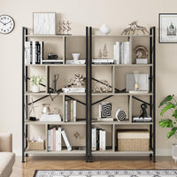 Garvee étagère industrielle haute à 5 niveaux avec rangement pour salon, bureau, chambre, en MDF et métal, robuste et anti-basculement