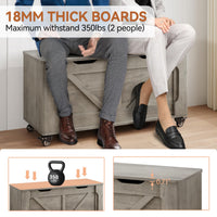 Banc de rangement Garvee à roulettes, coffre en bois de 100 cm (39,4 po), capacité de charge de 159 kg (350 lb), gris, polyvalent pour couloir et salon.
