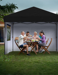 Pavillon pliant Garvee 3 x 3 m (10 x 10 pi) en tissu Oxford 210D, protection UPF 50+, imperméable, idéal pour le camping et les marchés, hauteur réglable, blanc