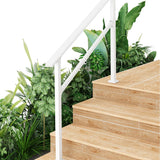 Garvee Rampe d’Escalier pour 4 Marches, Ajustable de 0° à 45°, Finition Blanc, avec Kit de Sécurité pour Maison et Commerce - Blanc / 1 pièce