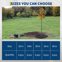 Ensemble de 6 anneaux de paillis pour arbres Garvee, 50 cm (20 pouces), en caoutchouc robuste, réutilisables, ronds, barrière anti-mauvaises herbes, protection des racines, aménagement paysager de jardin