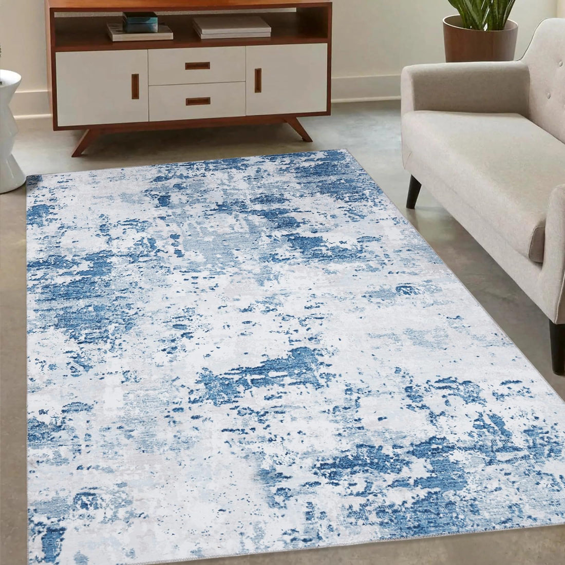 Garvee Teppich Rutschfest Waschbar 120 x 170 cm Moderner Abstrakter Wohnzimmer Schlafzimmer