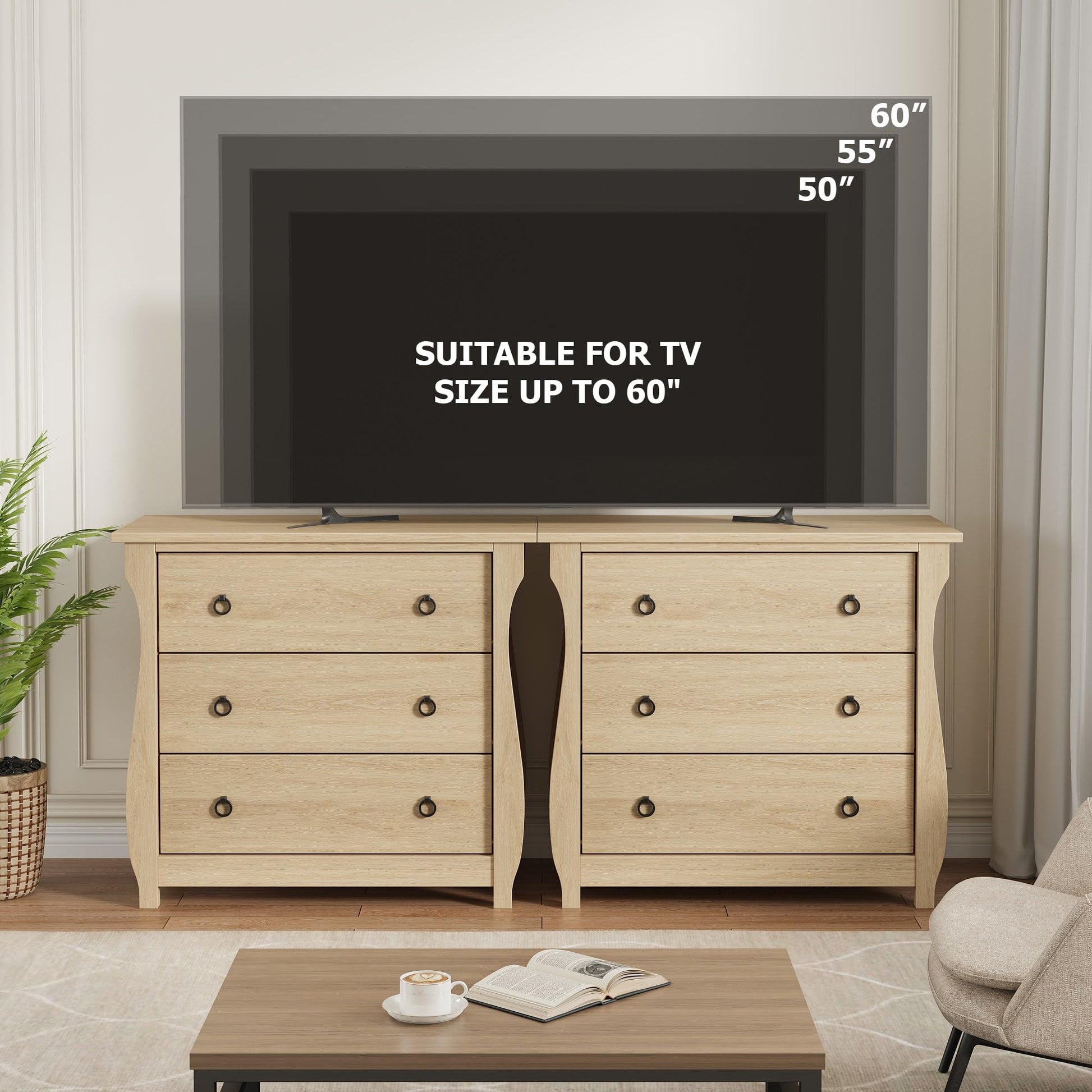 Commode Garvee à 3 tiroirs, meuble moderne en bois blanc avec poignées en métal noir, idéale pour le salon et la chambre, 76 x 40 x 74,5 cm