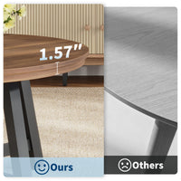Table basse rectangulaire moderne Garvee 102x52cm en bois robuste marron/noir pour salon et balcon