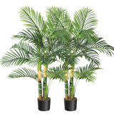 Palmier artificiel doré Garvee 120 cm, plante tropicale réaliste, feuilles ajustables, matériaux PVC et PE, base stable, décoration intérieure et extérieure