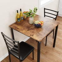 Ensemble de salle à manger Garvee 3 pièces pour 2 personnes avec chaises rembourrées, MDF et métal, gain de place pour la cuisine et le bureau, design moderne et robuste, noir
