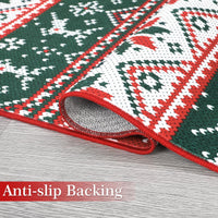 Tapis de Noël Garvee lavable en machine, motif bonhomme de neige, antidérapant, pour salon, 120 x 170 cm, multicolore