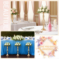 Supports à fleurs en métal Garvee, lot de 10, décoration de table de mariage, élégants modèles rotatifs, métal et cristal, antirouille, pour les fêtes et la maison, 52 cm, argent
