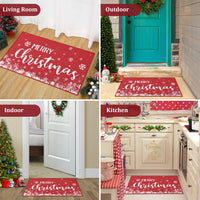 Tapis de porte Garvee Joyeux Noël, motif flocon de neige rouge, pour l'intérieur et l'extérieur, 40 x 60 cm