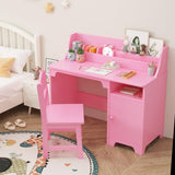 Bureau enfant Garvee avec chaise, en bois, ergonomique et stable, pour chambre/bureau d'enfant, 3-12 ans - 