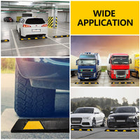 Frein de stationnement en caoutchouc Garvee 72 pouces avec 8 bandes réfléchissantes pour voiture, camion, camping-car, garage, allée, noir