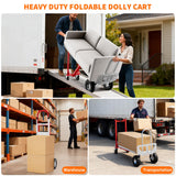 Garvee Diable pliable 3 en 1, capacité 363 kg, structure en acier robuste, roues durables, chariot de transport pour maison, bureau et entrepôt. - Rouge et argent