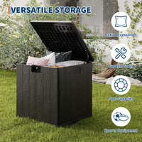 Coffre de rangement extérieur Garvee 28 gallons avec couvercle, résistant aux intempéries et verrouillable, pour jardin et terrasse, 50 x 51 x 50 cm, aspect osier