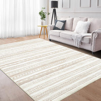 Revêtement de sol Garvee pour salon, doux, lavable en machine, antidérapant, couleur crème et marron, 140 x 200 mm, pour chambre et bureau.