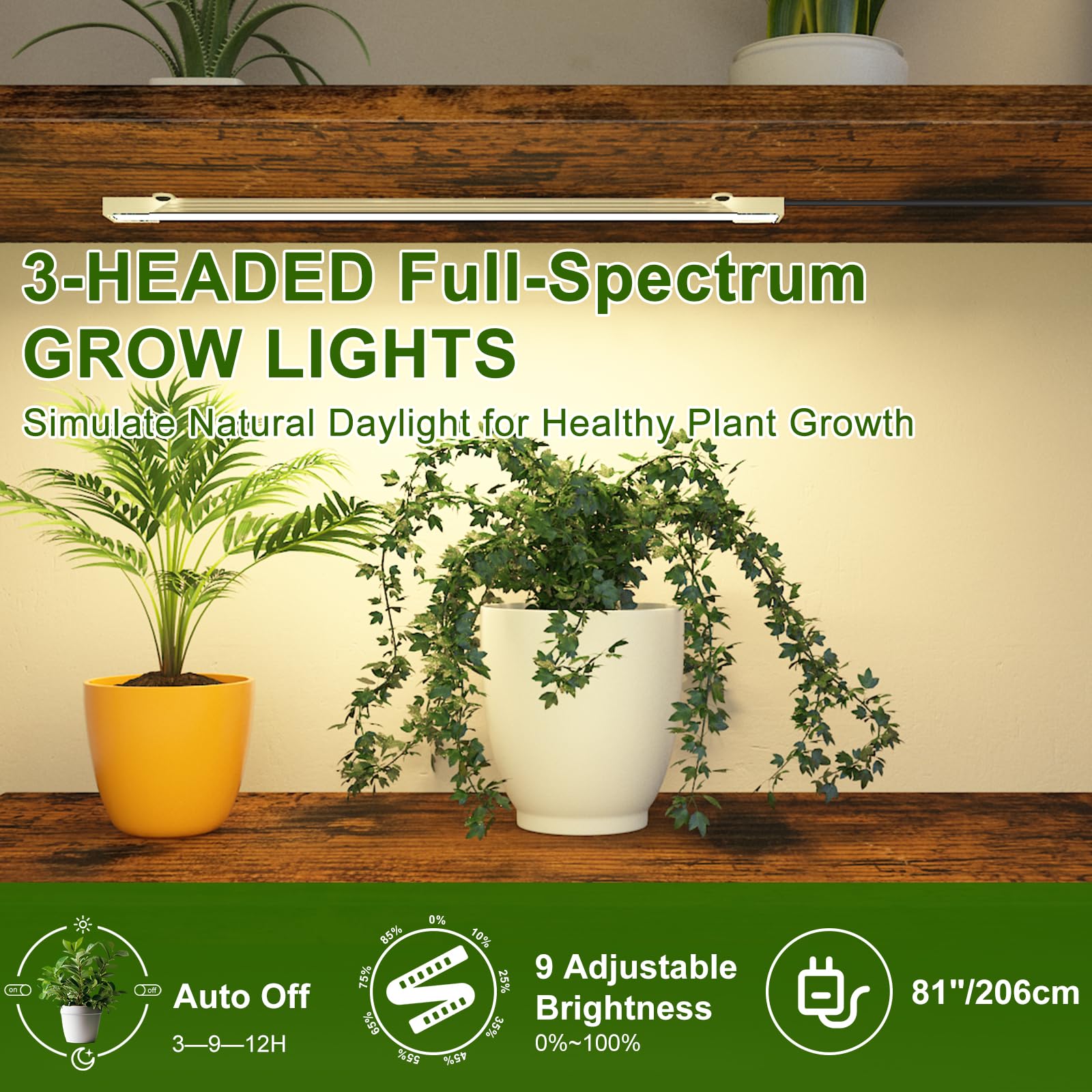 Étagère à plantes Garvee avec lampe de croissance, 7 niveaux, en métal robuste, pour balcon et salon, noire
