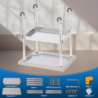 Table de travail Garvee en acier inoxydable 61 x 30,5 cm, épaisseur 0,8 mm, capacité de charge 300 kg, étagère réglable, 4 roulettes, résistante aux rayures, idéale pour la restauration et les ateliers.