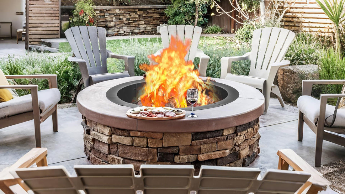 Garvee Foyer extérieur 122 cm en acier inoxydable, ventilation intégrée, jardin et camping, noir