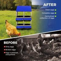 Garvee Nichoir à Poules 4 Compartiments Double Étage en Métal Galvanisé avec Poignée en Plastique, Plateau Amovible, Collecte Facile, Montage Rapide, Bleu