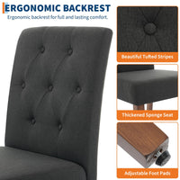 Garvee Ensemble de 2 chaises de salle à manger rembourrées, Design Parsons moderne, lin doux, pieds en bois robustes, confort ergonomique, légères