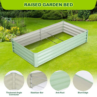 Ensemble de 2 bacs de jardin surélevés galvanisés Garvee, 137 x 61 x 30 cm, en métal avec bords caoutchoutés, pour balcon et jardin, épaisseur 0,5 mm, robustes.