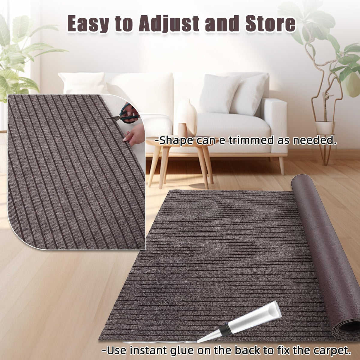 Tapis de sol antidérapant Garvee pour bateaux, yachts, SUP, kayaks et camping-cars, 1,8 x 5,5 m, gris, pour extérieur.