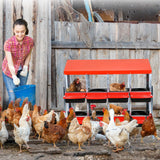 Garvee Nichoir pour Poules 6 Compartiments en Acier Galvanisé, Plateaux Plastiques Faciles à Nettoyer, Couvercle Sécurisé, pour Poulailler, Ferme et Jardin - Rouge