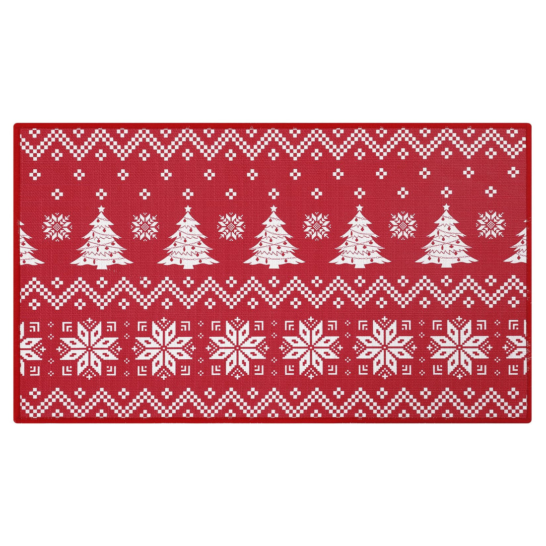Tapis de Noël lavable Garvee rouge à motif cœur, antidérapant, 50 x 80 cm, pour l'intérieur et l'extérieur. Décoration de Noël.