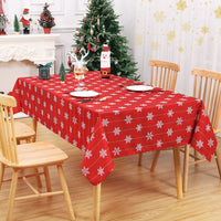 Nappe Garvee à motif flocons de neige, résistante aux taches et aux couleurs grand teint, idéale pour la décoration de table, 100 % polyester, blanche.
