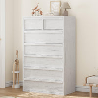Commode Garvee à 7 tiroirs offrant un grand espace de rangement pour la chambre et le salon, hauteur 117 cm, bois robuste, design moderne