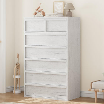 Commode Garvee à 7 tiroirs offrant un grand espace de rangement pour la chambre et le salon, hauteur 117 cm, bois robuste, design moderne
