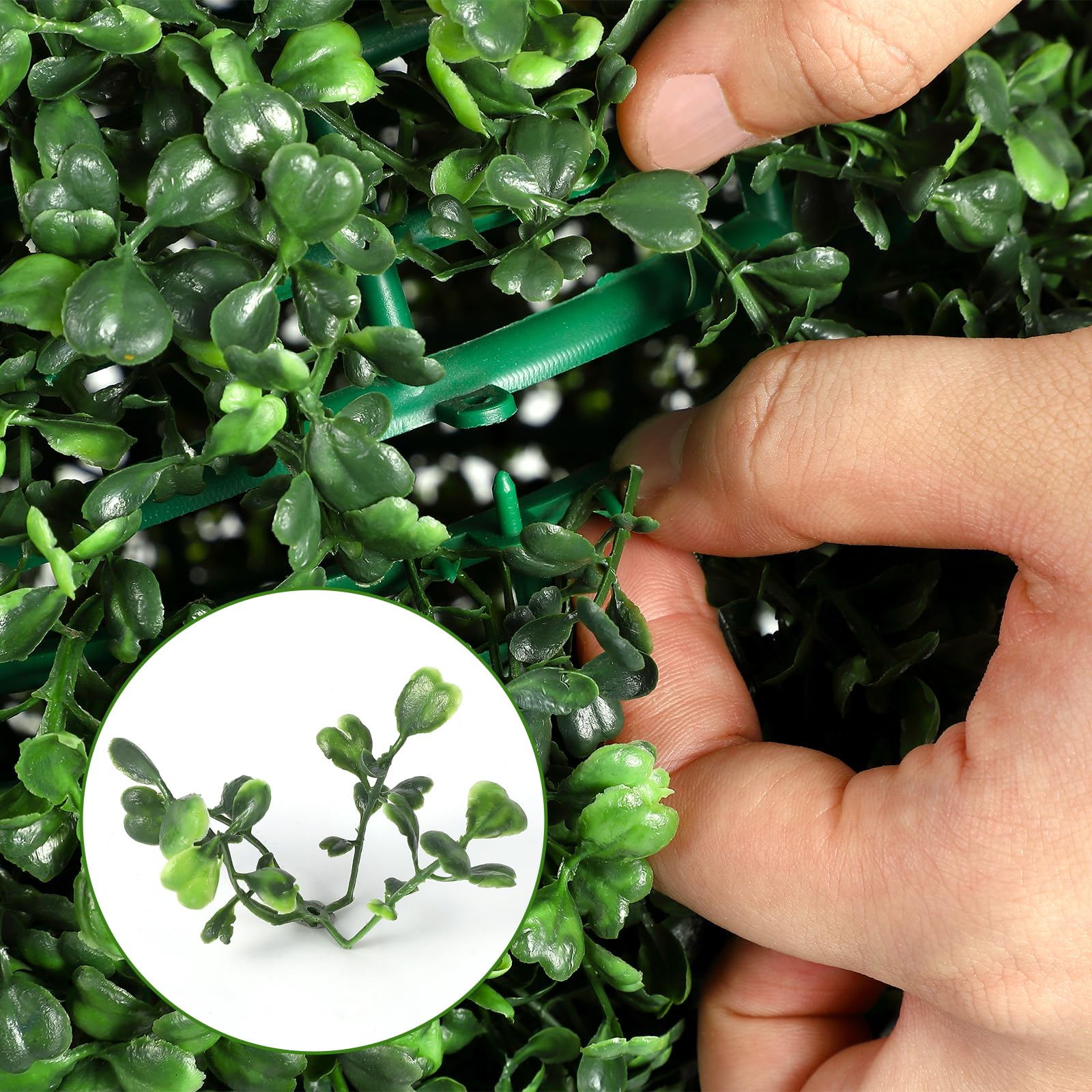 Boules de buis artificiel Garvee de 40 cm (16 pouces), résistantes aux UV et imperméables, avec pot robuste, pour jardin et entrée, vertes, lot de 2