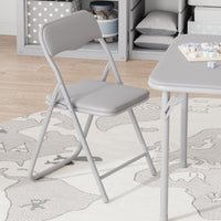 Ensemble table et chaises pliantes Garvee pour enfants, avec coussins d'assise en PU, structure robuste en acier, pliable, idéal pour manger, lire et jouer, compact, multicolore