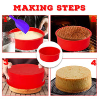 Moule à gâteau en silicone Garvee (2 pièces), rond de 15 cm, rouge | Antiadhésif et démoulage facile | Réutilisable pour les fêtes et la pâtisserie