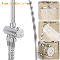 Colonne de douche GARVEE Rain Shower sans accessoires chromés – Colonne de douche ronde en acier inoxydable 25 cm