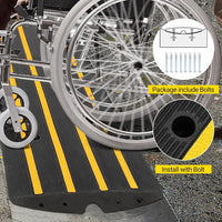 Garvee Ralentisseur en caoutchouc avec 1 canal, capacité 15 t, rampe de passage pour voiture, camion, scooter, vélo, moto et fauteuil roulant, lot de 1