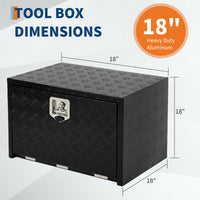 Coffre à outils Garvee 24 pouces en aluminium, étanche, robuste et verrouillable, pour pick-ups et camping-cars, couleur argent, peu encombrant.