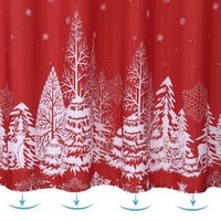 Rideau de douche Garvee Kerst, motif sapin de Noël et flocons de neige, imperméable, 182 x 183 cm, rouge, décoration de salle de bain