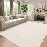 Garvee Tapis Lavable 240 × 300 cm en Polyester, Antidérapant et Antitache, à Poils Courts, Beige, pour Salon et Salle à Manger