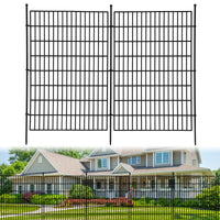 Clôture décorative de jardin Garvee, 10 panneaux, fil métallique antirouille, clôture flexible pour animaux pour cour et terrasse, 101,6 cm de haut, 8,8 m de long, noire