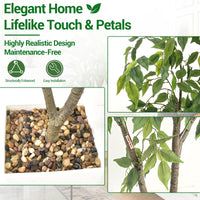 Arbre artificiel d'intérieur Garvee de 1,5 m, facile à nettoyer, durable, design réaliste, décoration polyvalente, vert