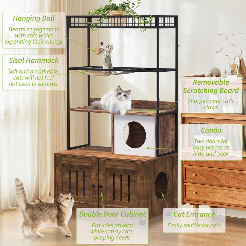 Hamac sisal tapis grattoir grotte coin repos chat