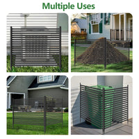 Clôture d'extérieur Garvee 119 x 89 cm, 2 panneaux métalliques, antirouille, résistante aux intempéries, pour jardin et terrasse, flexible, montage facile, grise