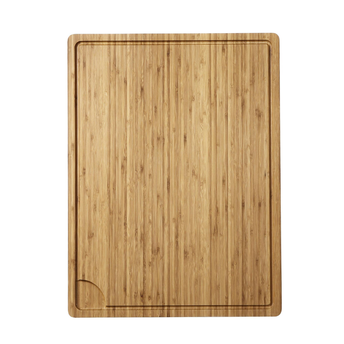 Planche à découper extra large Garvee en bambou (61 x 46 cm) avec rigole à jus et poignées, idéale pour la cuisine et la viande. Bois robuste, double face, 2 cm d'épaisseur.